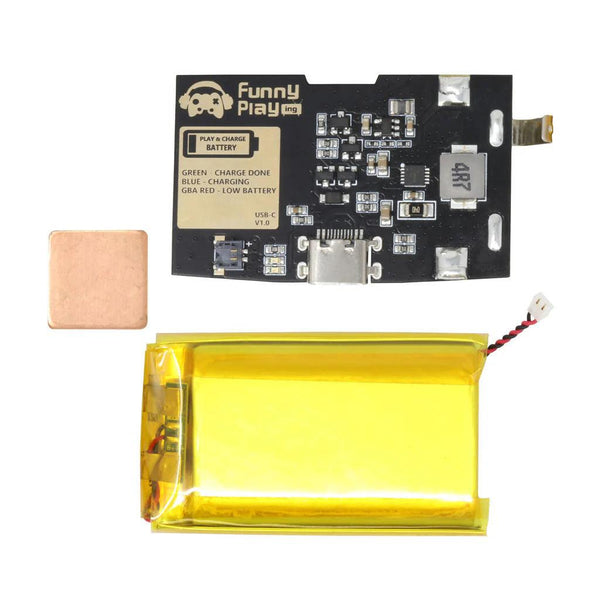 FunnyPlaying GBA 1800 mAh rechargable Battery and Cover – Retro Gaming ...