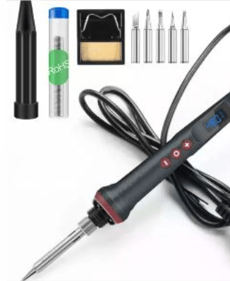 90w Digital Variable Temp Soldering Iron Set - 6 Tips & Stand - Retro Gaming Parts UK